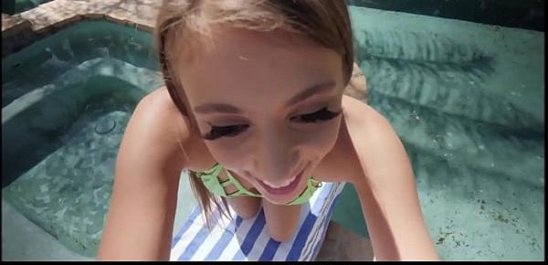  Teen Step Daughter Gia Gerza Loves Her Step Dad&039;s Big Cock By The Family Pool POV